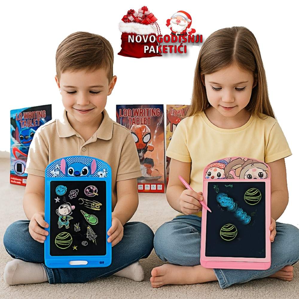 LCD Tablet Piši–Briši za decu – Spiderman / Labubu / Stitch – edukativna digitalna tabla