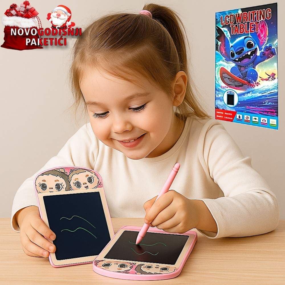 LCD Tablet Piši–Briši za decu – Spiderman / Labubu / Stitch – edukativna digitalna tabla - Slika 4